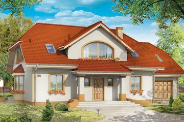  Projekt domu Fokus (WAH1184) - projekt domu parterowego z poddaszem - Zdjęcie 1