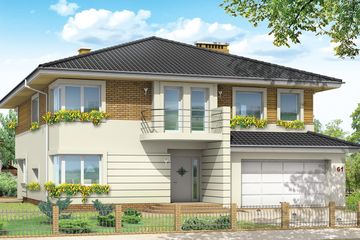  Projekt domu Gabriela 2 (WAH1189) - projekt domu z pełnym piętrem - Zdjęcie 1