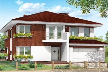  Projekt domu Gabriela 3 (WAH1190) - projekt domu z pełnym piętrem - Zdjęcie 1