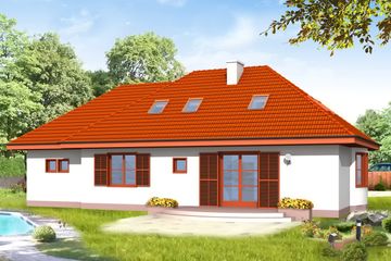  Projekt domu Gargamel z garażem (WAH1191) - projekt domu parterowego z poddaszem - Zdjęcie 2