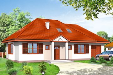  Projekt domu Gargamel z garażem (WAH1191) - projekt domu parterowego z poddaszem - Zdjęcie 1