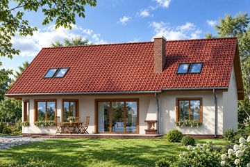 Projekt domu Iskierka - parterowy z poddaszem dom o powierzchni 170,92 m², dach dwuspadowy - ujęcie 2