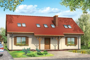  Projekt domu Iskierka (WAH1194) - projekt domu parterowego z poddaszem - Zdjęcie 1