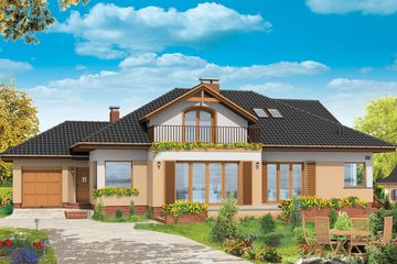  Projekt domu Familijny (WAH1198) - projekt domu parterowego z poddaszem - Zdjęcie 2