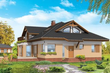  Projekt domu Familijny (WAH1198) - projekt domu parterowego z poddaszem - Zdjęcie 1