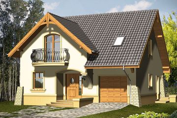  Projekt domu Bella (WRN1086) - projekt domu parterowego z poddaszem - Zdjęcie 1