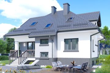  Projekt domu APS 006 (LUA1005) - projekt domu parterowego z poddaszem - Zdjęcie 2