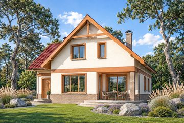 Projekt domu Anita - parterowy z poddaszem dom o powierzchni 199,20 m², dach dwuspadowy - ujęcie 2