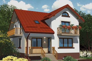 Projekt domu APS 007 - parterowy z poddaszem dom o powierzchni 135,90 m², dach czterospadowy - ujęcie 2