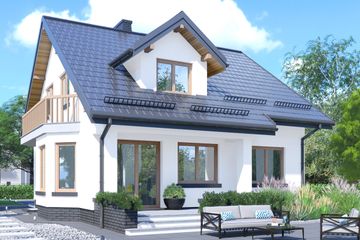  Projekt domu APS 009 (LUA1008) - projekt domu parterowego z poddaszem - Zdjęcie 2