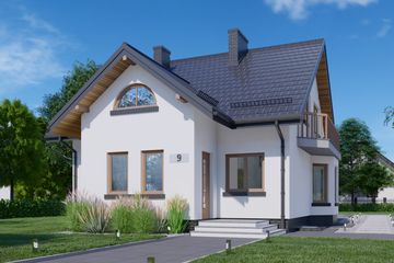  Projekt domu APS 009 (LUA1008) - projekt domu parterowego z poddaszem - Zdjęcie 1