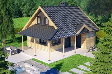  Projekt domu letniskowego Skrzat (letniskowy) (BSB1064) - projekt domu letniskowego parterowego z poddaszem - Zdjęcie 4