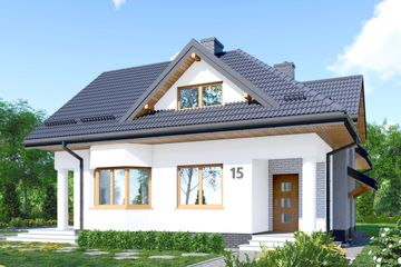  Projekt domu APS 015 (LUA1014) - projekt domu parterowego z poddaszem - Zdjęcie 1