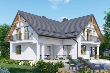  Projekt domu APS 015 (LUA1014) - projekt domu parterowego z poddaszem - Zdjęcie 2