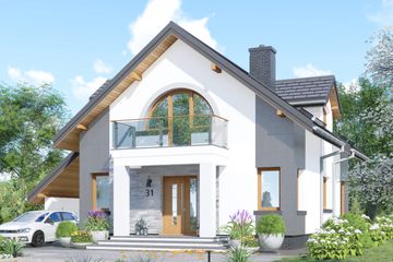  Projekt domu APS 031 (LUA1030) - projekt domu parterowego z poddaszem - Zdjęcie 1