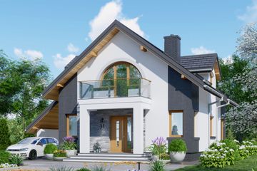  Projekt domu APS 031 (LUA1030) - projekt domu parterowego z poddaszem - Zdjęcie 1