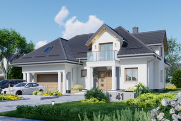  Projekt domu APS 041 (LUA1040) - projekt domu parterowego z poddaszem - Zdjęcie 1