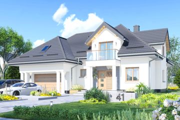  Projekt domu APS 041 (LUA1040) - projekt domu parterowego z poddaszem - Zdjęcie 1