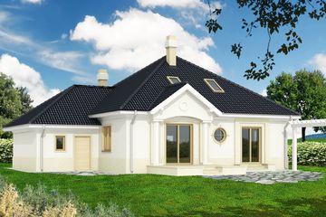  Projekt domu Bell 1B (WRD1273) - projekt domu parterowego z poddaszem - Zdjęcie 2