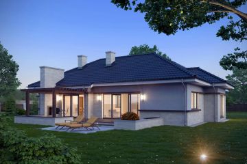 Projekt domu TK29 - parterowy dom o powierzchni 161,70 m², dach czterospadowy - ujęcie 2
