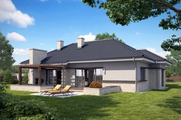 Projekt domu TK29 - parterowy dom o powierzchni 161,70 m², dach czterospadowy - ujęcie 3