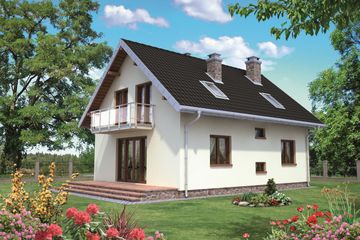  Projekt domu Calineczka Rex (1110) (KRD2066) - projekt domu parterowego z poddaszem - Zdjęcie 2