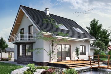  Projekt domu Chaber Rex (1065) (KRD2068) - projekt domu parterowego z poddaszem - Zdjęcie 3