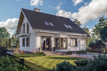  Projekt domu Figa Rex (1116) (KRD2073) - projekt domu parterowego z poddaszem - Zdjęcie 2