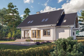  Projekt domu Figa Rex (1116) (KRD2073) - projekt domu parterowego z poddaszem - Zdjęcie 3