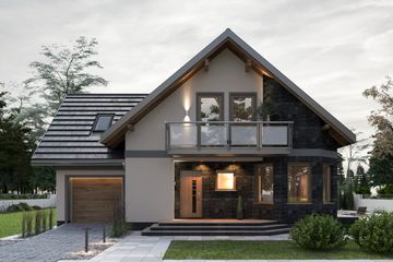  Projekt domu Majka Tura (1115) (KRD2078) - projekt domu parterowego z poddaszem - Zdjęcie 2