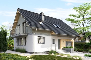  Projekt domu Oberek Rex (1123) (KRD2082) - projekt domu parterowego z poddaszem - Zdjęcie 1