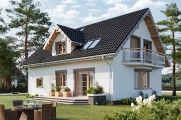  Projekt domu Zofia Polo (1120) (KRD2087) - projekt domu parterowego z poddaszem - Zdjęcie 2