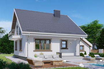  Projekt domu APS 068 (LUA1079) - projekt domu parterowego z poddaszem - Zdjęcie 2