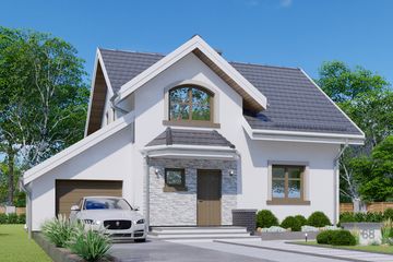  Projekt domu APS 068 (LUA1079) - projekt domu parterowego z poddaszem - Zdjęcie 1