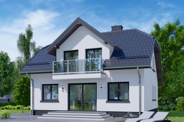  Projekt domu APS 074 (LUA1085) - projekt domu parterowego z poddaszem - Zdjęcie 2