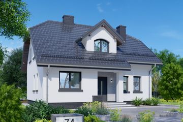  Projekt domu APS 074 (LUA1085) - projekt domu parterowego z poddaszem - Zdjęcie 1