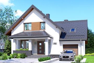  Projekt domu APS 075 (LUA1086) - projekt domu parterowego z poddaszem - Zdjęcie 1