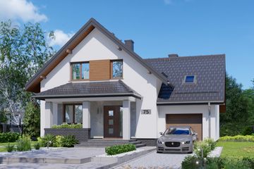  Projekt domu APS 075 (LUA1086) - projekt domu parterowego z poddaszem - Zdjęcie 1