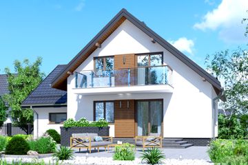  Projekt domu APS 075 (LUA1086) - projekt domu parterowego z poddaszem - Zdjęcie 2