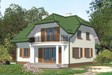 Projekt domu APS 078 - parterowy z poddaszem dom o powierzchni 148,30 m², dach naczółkowy - ujęcie 2