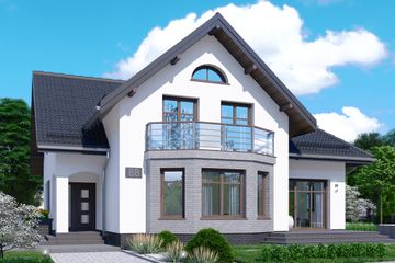  Projekt domu APS 088 (LUA1099) - projekt domu parterowego z poddaszem - Zdjęcie 2