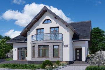  Projekt domu APS 088 (LUA1099) - projekt domu parterowego z poddaszem - Zdjęcie 1