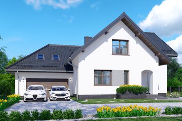  Projekt domu APS 088 (LUA1099) - projekt domu parterowego z poddaszem - Zdjęcie 1