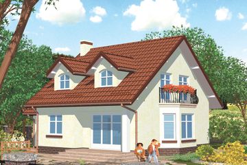  Projekt domu APS 096 (LUA1107) - projekt domu parterowego z poddaszem - Zdjęcie 2