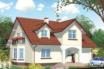  Projekt domu APS 096 (LUA1107) - projekt domu parterowego z poddaszem - Zdjęcie 1