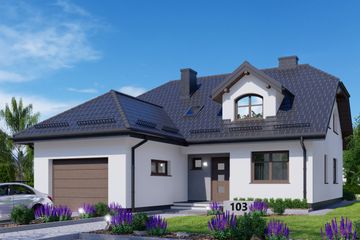  Projekt domu APS 103 (LUA1114) - projekt domu parterowego z poddaszem - Zdjęcie 1