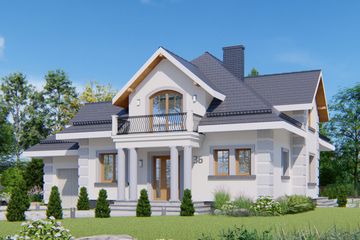  Projekt domu APS 105 (LUA1116) - projekt domu parterowego z poddaszem - Zdjęcie 1