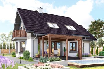  Projekt domu Chaber Polo (1136) (KRD2096) - projekt domu parterowego z poddaszem - Zdjęcie 2