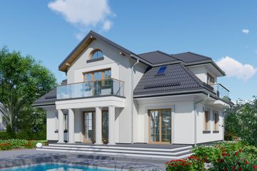  Projekt domu APS 106 (LUA1117) - projekt domu parterowego z poddaszem - Zdjęcie 2