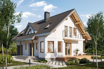  Projekt domu Majka Puzon (1138) (KRD2110) - projekt domu parterowego z poddaszem - Zdjęcie 1